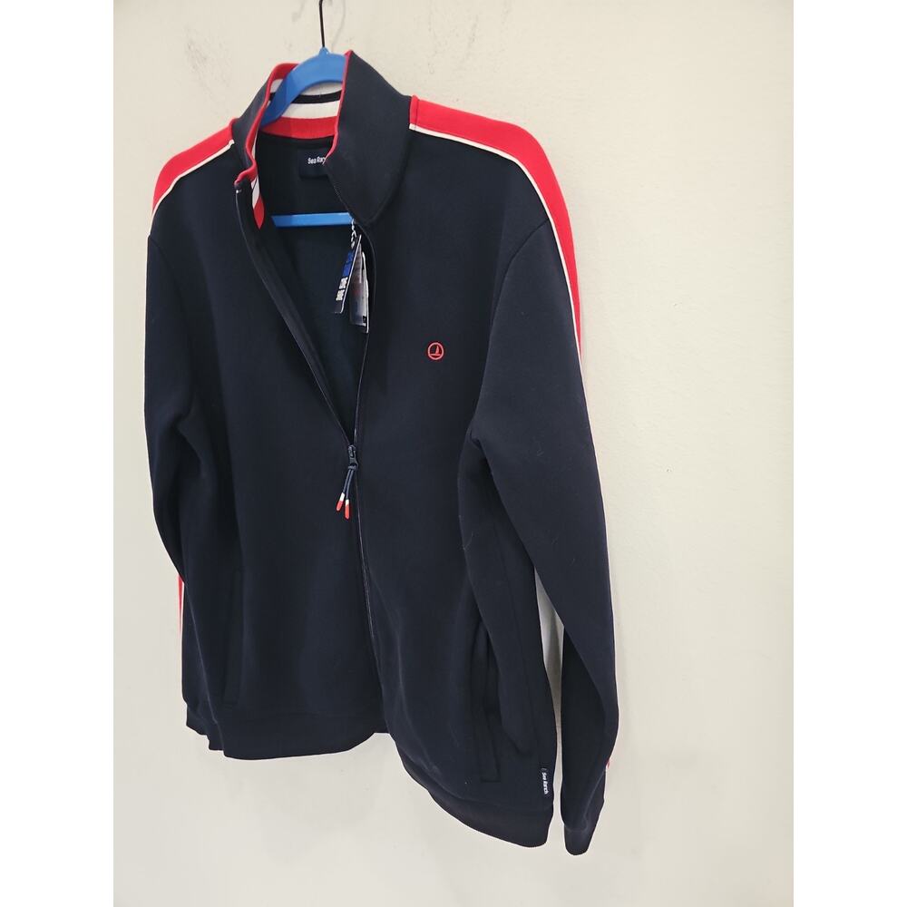 SEA RANCH Mens Jacket Zip-Up Jacket Sweater Navy Blue Knit Size L - Picture 5 of 11